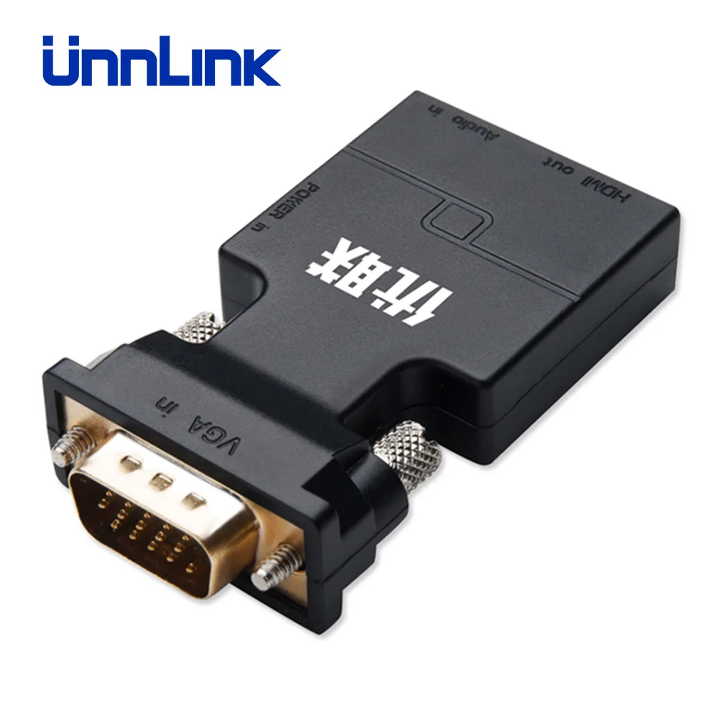Unnlink преобразователь из VGA в HDMI FHD 1080 @ 60 Гц адаптер с 3 5 мм разъемом аудио выход для
