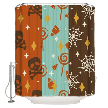 

Vintage Pattern Spider Web Skull Candy Waterproof Bathroom Shower Curtain With Hook Accessory Bathroom Accessories