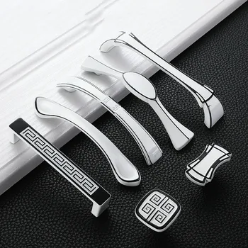 Roman Black Zinc Alloy Kitchen Drawer Handle Modern Minimalist Door Cabinet Knobs And Handles Furniture Hardware