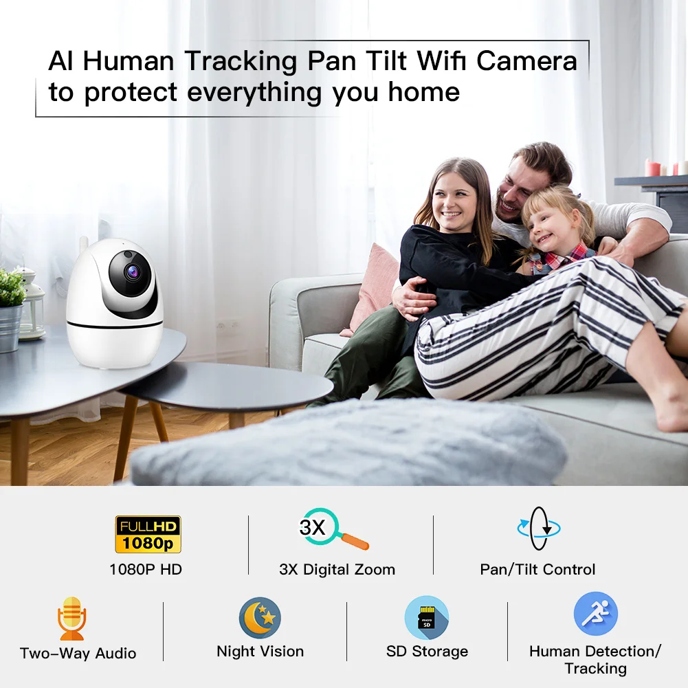 1080P беспроводная Wi-Fi камера AI для слежения за человеком, домашняя IP камера, скоростная купольная CCTV Камера Безопасности s P2P Camara wifi Внешняя