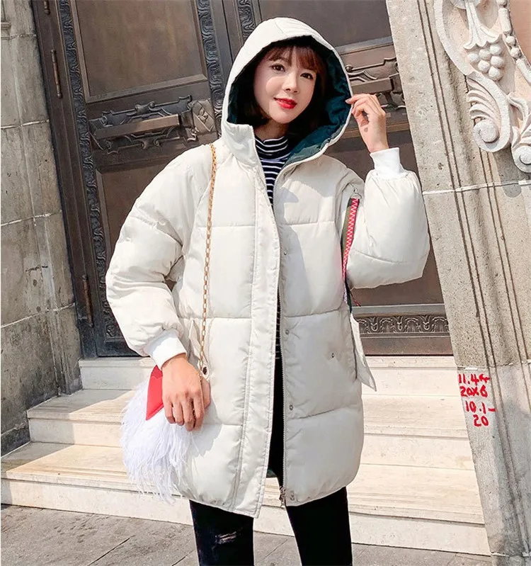 New fashion plus size winter parkas students coat down cotton jacket women hooded thicken Loose warm outerwear female G540