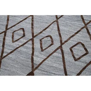 

244x290 Cm Grey Handmade Contemporary Area Rug-8x9 Ft