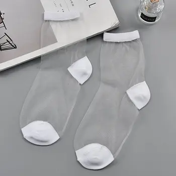 

Fashions Super Thin Crystal Silk Middle Socks Breathable Fashion Casual Comfortable Middle Socks 2019 waresale