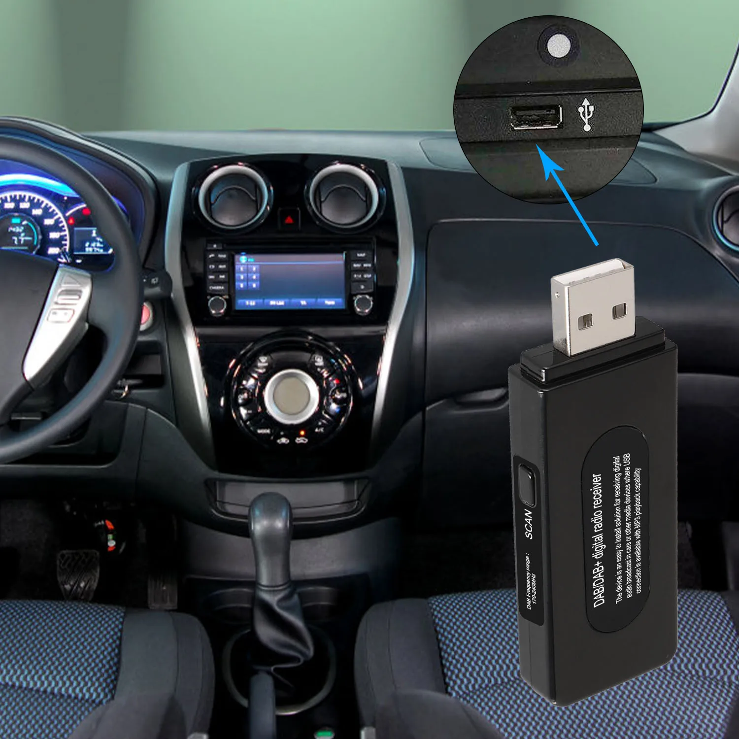 Мини Автомобильный адаптер цифровой радиоприемник USB dab RDS Европейский общий дисплей без экрана для автомобилей ETSI 300 401TS102 563