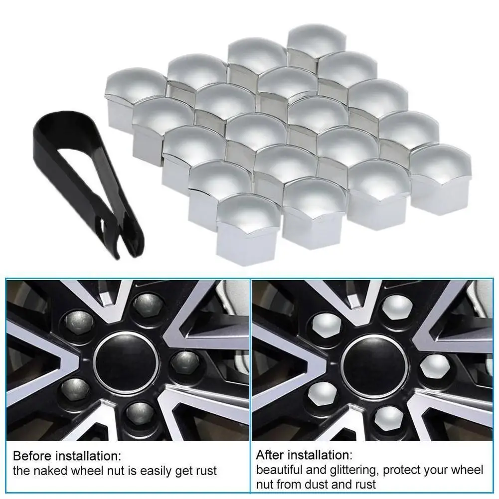 20Pcs Car Wheel Nut Caps 19/21mm Auto Hub Screw Cover Bolt Rims Decoration Special Socket Protection Dust Proof
