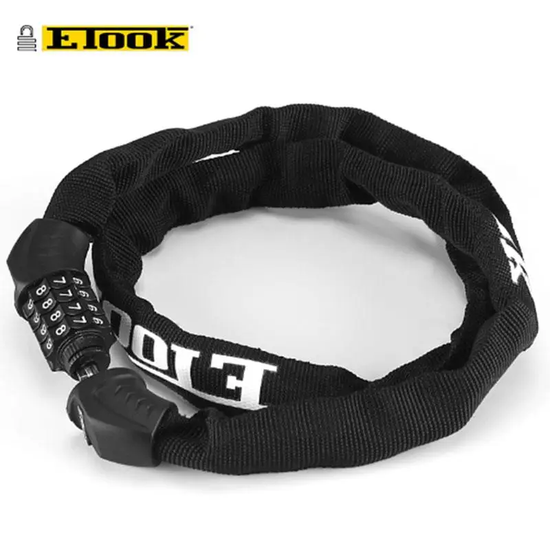 Велосипедный Замок на цепочке ETOOK 4-значный комбинированный замок для велосипеда