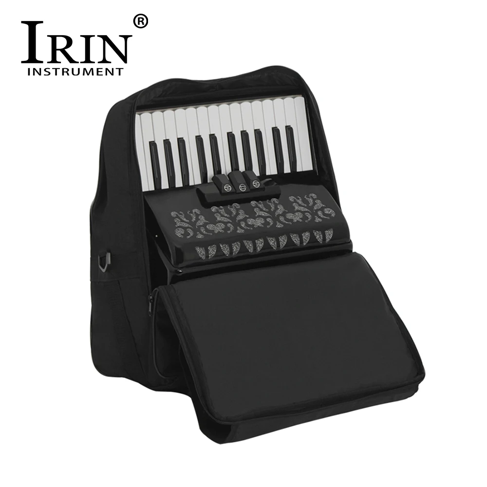 IRIN 26 Tasten 48 Bass Akkordeon Schwarz Tastatur Musikinstrument Rhythmus Band Akkordeon Kinder Anfänger Geschenk mit Tragetasche – Detail 5