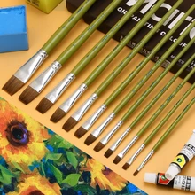 1/6 намоток Flat Краски кисти 12 размеров масло Краски ing кисть для гуаши масляная Акриловая картина нейлон волоса животных несколько типов товары для рукоделия