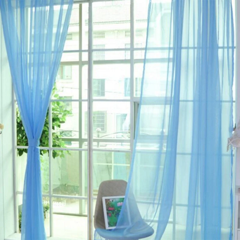 

Kitchen Solid Translucidus Tulle Curtains Modern Window Decor White Sheer Curtains for Living Room Bedroom