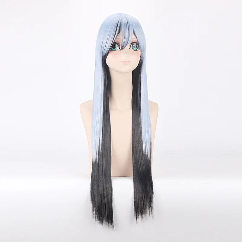 Morematch FREE SHIP>>> 68 Nurarihyon No Mago Yuki Onna 80cm Long Cosplay Wig Black Blue Water Symbol