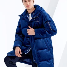 BOSIDENG мужской пуховик средней длины с капюшоном, пуховик, толстая парка, водонепроницаемая, ветрозащитная, с покрытием, высокое качество, B80142575DS