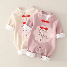 Зимняя одежда в китайском стиле; зимняя одежда для мальчиков; теплый зимний комбинезон для девочек; пальто для младенцев; флисовый комбинезон; одежда на Рождество и год