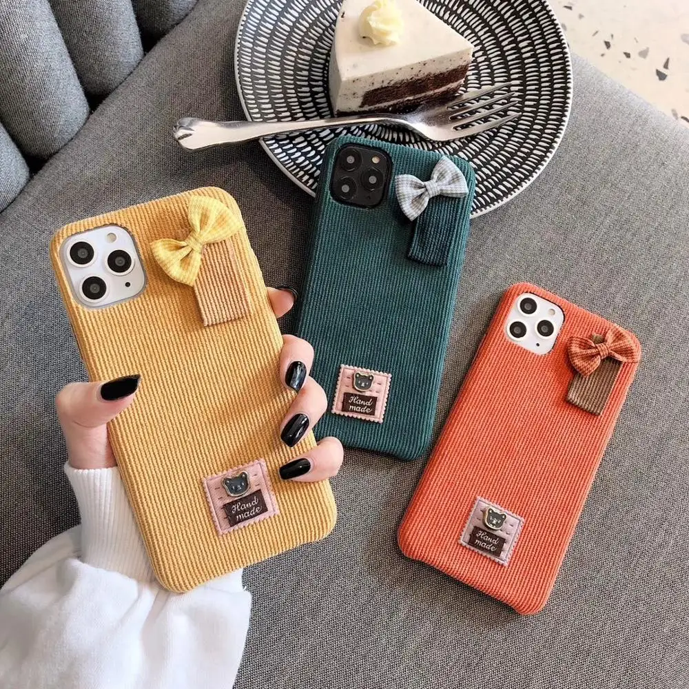 Милая Ткань банта чехол для телефона iPhone 11 11pro max 6 6s 7 8 plus x xs xr Coque Capa |