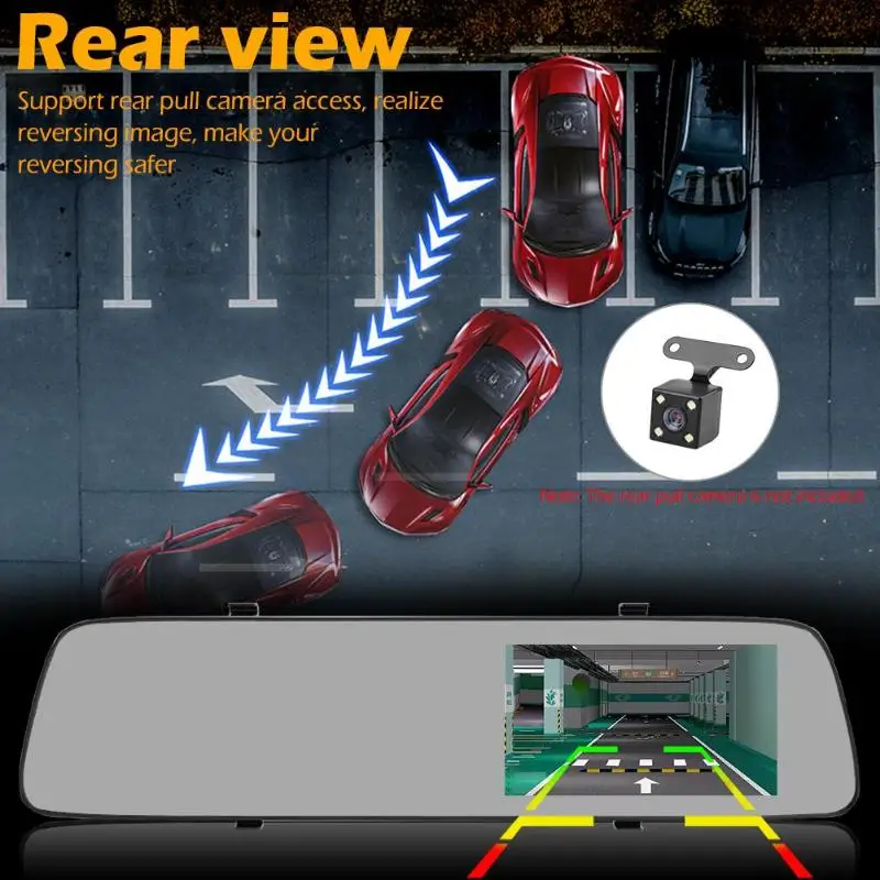 Anytek A5+ Автомобильная dvr камера 4," Full HD 1080P зеркало заднего вида Dashcam двойной объектив видео регистратор g-сенсор ночное видение видеорегистратор