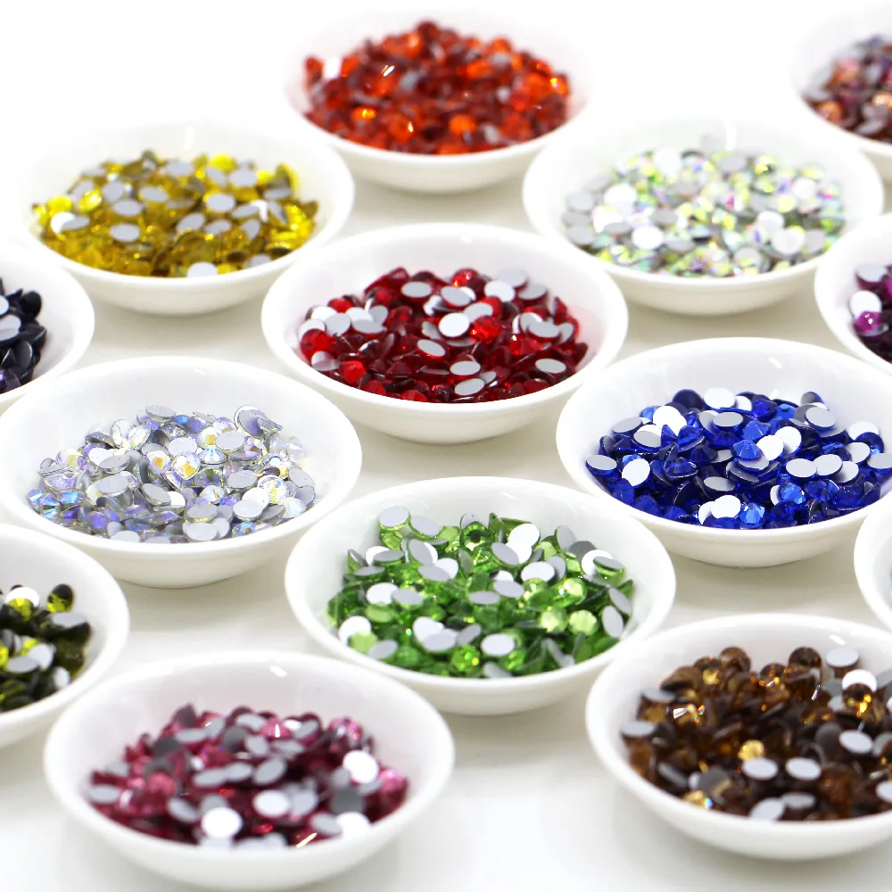 

1440PCS Rhinestones Flatback Glass Crystal Applications For Nail Non Hot Fix Rhinestone 3D Glass Diamond Decoration DIY SS3-SS30