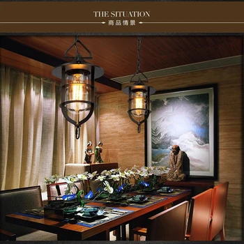 

Retro Industrial American Style Corridor Balcony Background Wall Lamp Wall Lamp Wrought Iron Personality Restaurant Bar Art Lamp