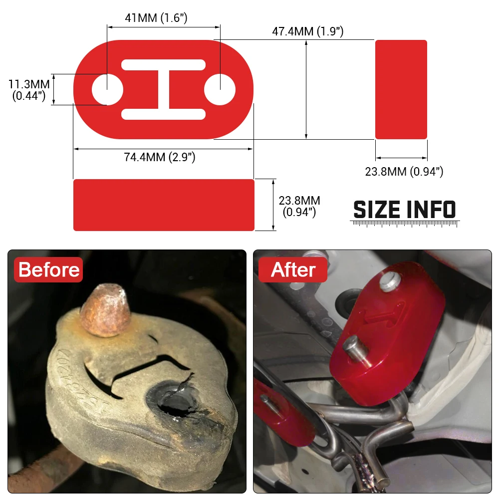 Universal Polyurethane Exhaust/Muffler Short Hangers Muffler Hangers Red or Blue JR8952 4pcs/Lot