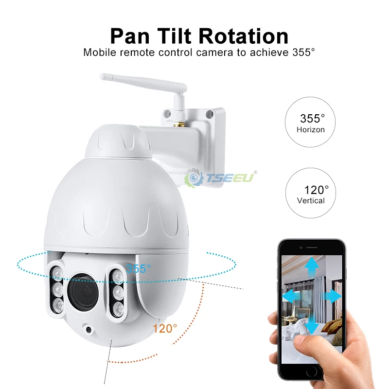 Cctv сетевая ip Камера уличная 5xzoom sony ночного видения вращение app сигнализация с функцией записи звука sd карты металлическая ip камера
