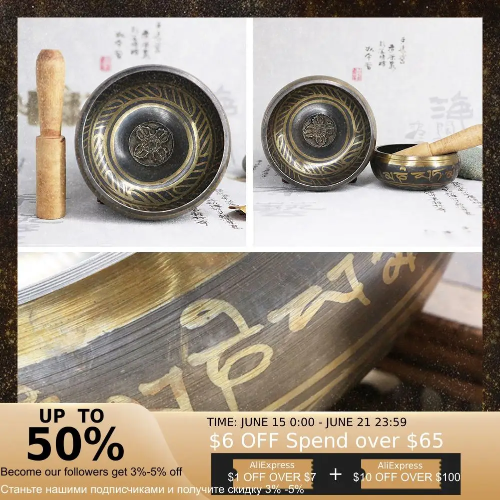 Тибетское пение буддизм Медитация колокол ручной забивания исцеления 4 8 медная