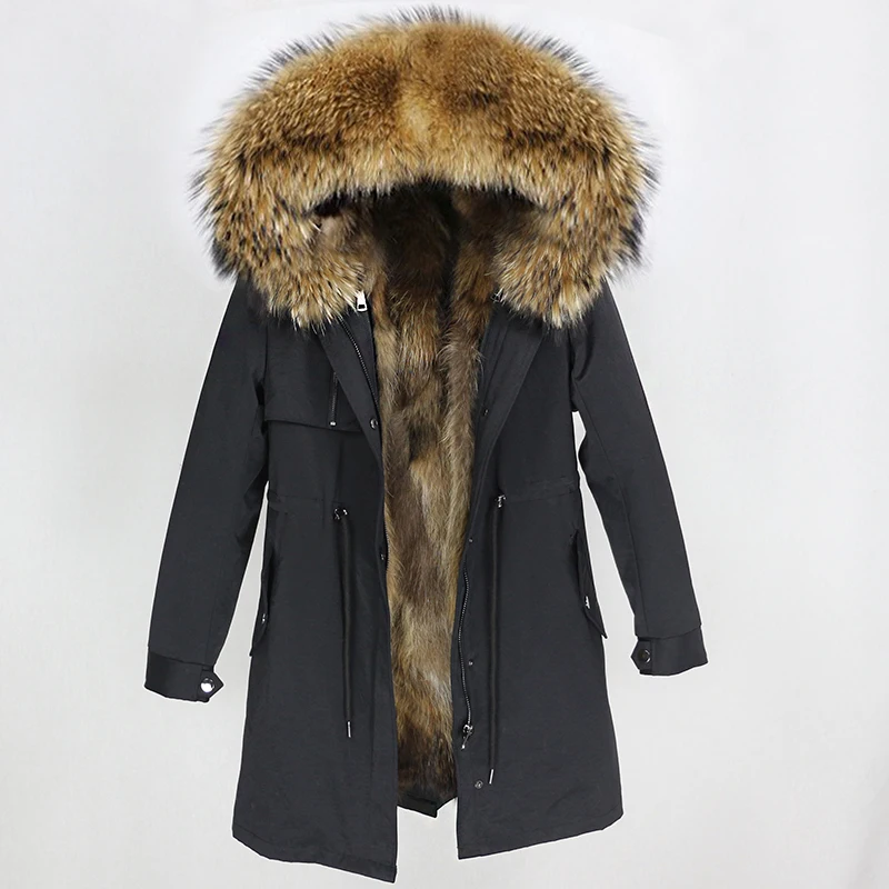OFTBUY, водонепроницаемая парка, пальто из натурального меха, зимняя куртка для женщин, натуральный мех енота, меховой воротник, Лисий мех, подкладка, теплая Толстая Уличная верхняя одежда