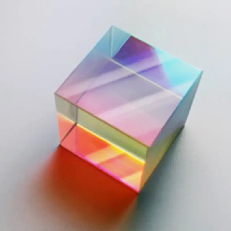 Красочный комбинированный сплиттер крест дихроический куб RGB Призма Оптическое стекло треугольная призма для обучения светильник физика спектра 20 мм