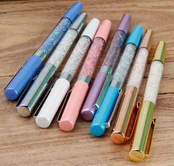 

50pcs/lot Fashion Metal signature pen crystal Broken Diamond Pen Student school Pen Gift Pen
