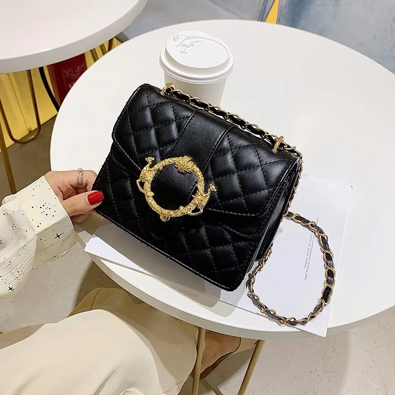 

2019 New Style Rhombus Chain Shoulder Bag Graceful Western Style Versatile Shoulder Bag Korean-style Hand Square Sling Bag
