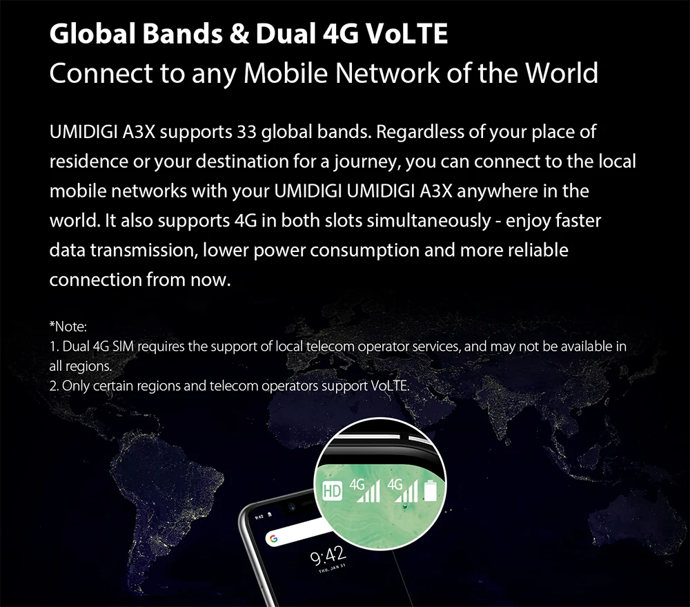 UMIDIGI A3X Android 10 глобальная полоса 3 ГБ ОЗУ 16 Гб MT6761 5," смартфон 16 Мп+ 5 Мп сзади 13 МП селфи двойной 4G три слота 3300 мАч