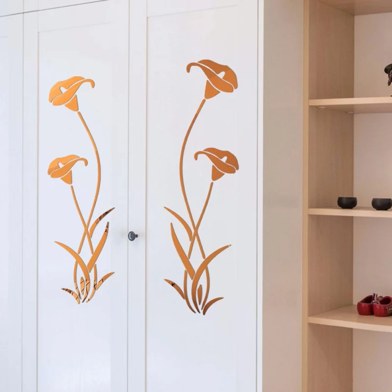 3D Diy акриловый в форме цветка Наклейка на стену Современная наклейка s украшение для гостиной съемные Настенные обои художественные наклейки домашний декор