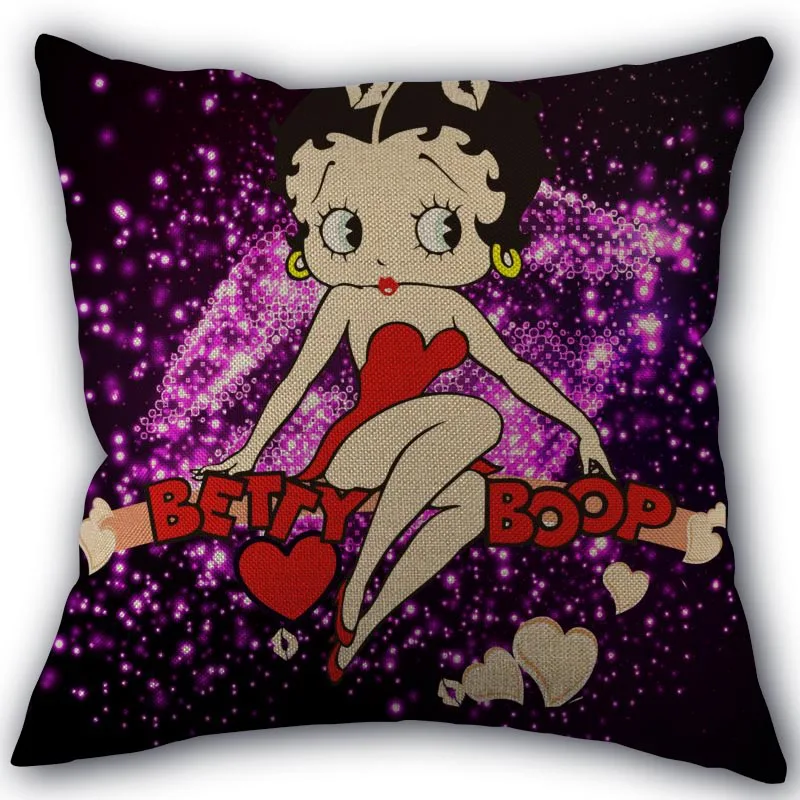 19 Пользовательские Betty Boop мультфильм наволочка льняное белье фабричный Текстиль для дома наволочка квадратной формы размером 45*45 см, свадебных платьев, декоративных изделий и не выцветает - Цвет: 19