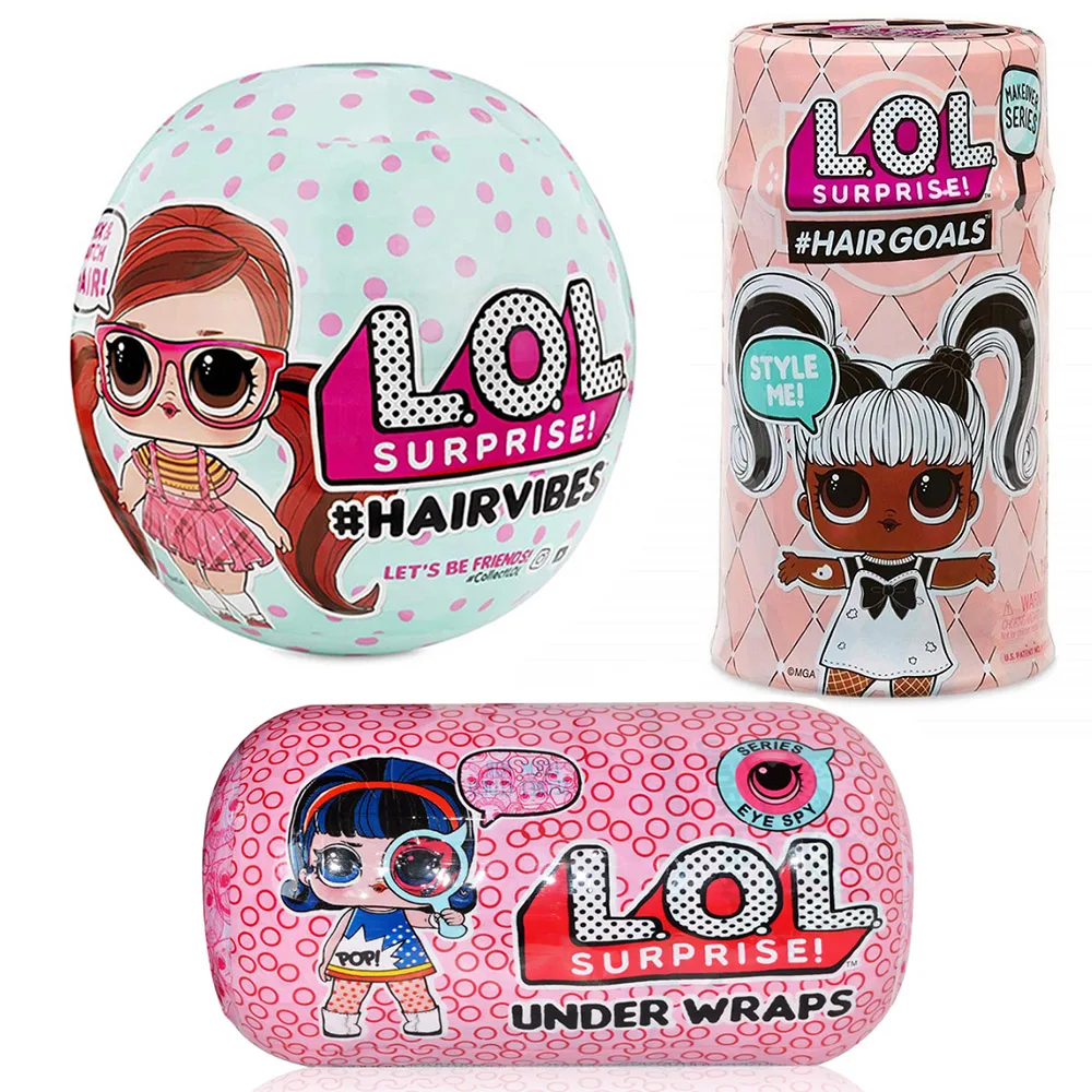 Muñecas con pelo originales de LOL Surprise para niños, Muñecas con bola sorpresa, con función de llanto, orinar o decoloración de la ropa