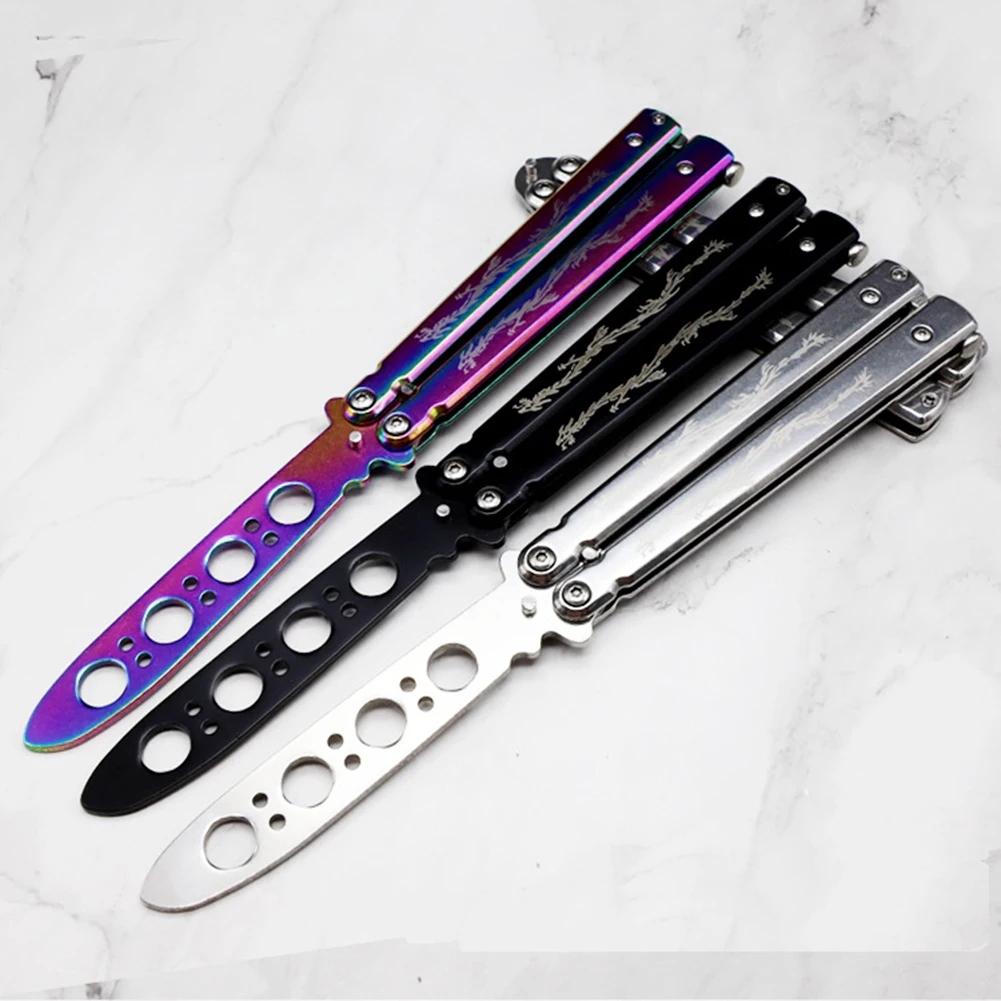 Portable Folding Butterfly Knife CSGO Balisong Trainer Stainless Steel Pocket Practice Training Tool for Outdoor Games | Инструменты