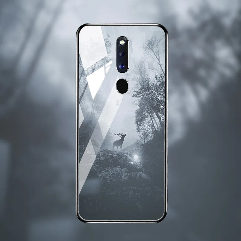 M010 Чехол из закаленного стекла для OPPO F11 Pro, чехол s, силиконовая задняя крышка, чехол для OPPO Reno 2 Z 2Z Ace Realme X2 5 3 Pro XT X Lite, чехлы - Цвет: M010