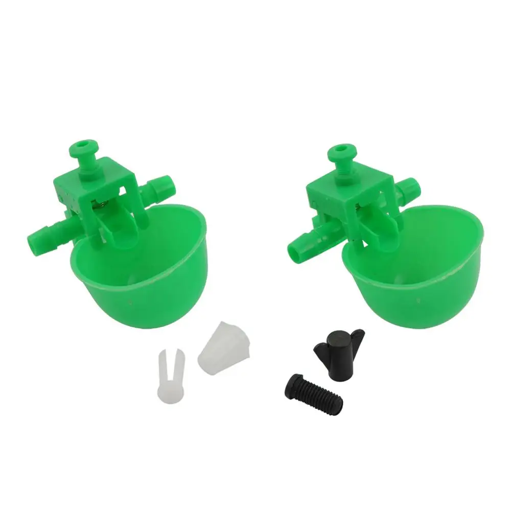 5 Pcs Green Chicken drinking Cups Quail Waterer Bowls Bird Animal Husbandry Tools Automatic Bird Coop Feeder Drinking Cups