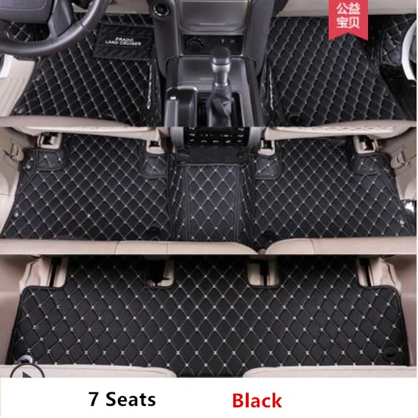 

For LAND CRUISER PRADO FJ150 LC150 2010-2020 5 & 7 Seats Floor Mats Foot Carpets Step Mat High Quality Embroidery Leather