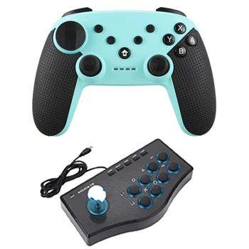 

1pcs NFC Wireless Bluetooth Game Controller Joystick & 1pcs USB Wired Game Controller Game Rocker Arcade Joystick