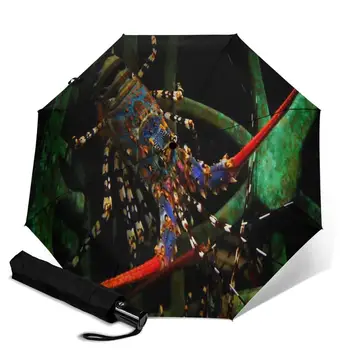 

Lobster creative men's and women's automatic three fold umbrella rainy day colorful fashion umbrella