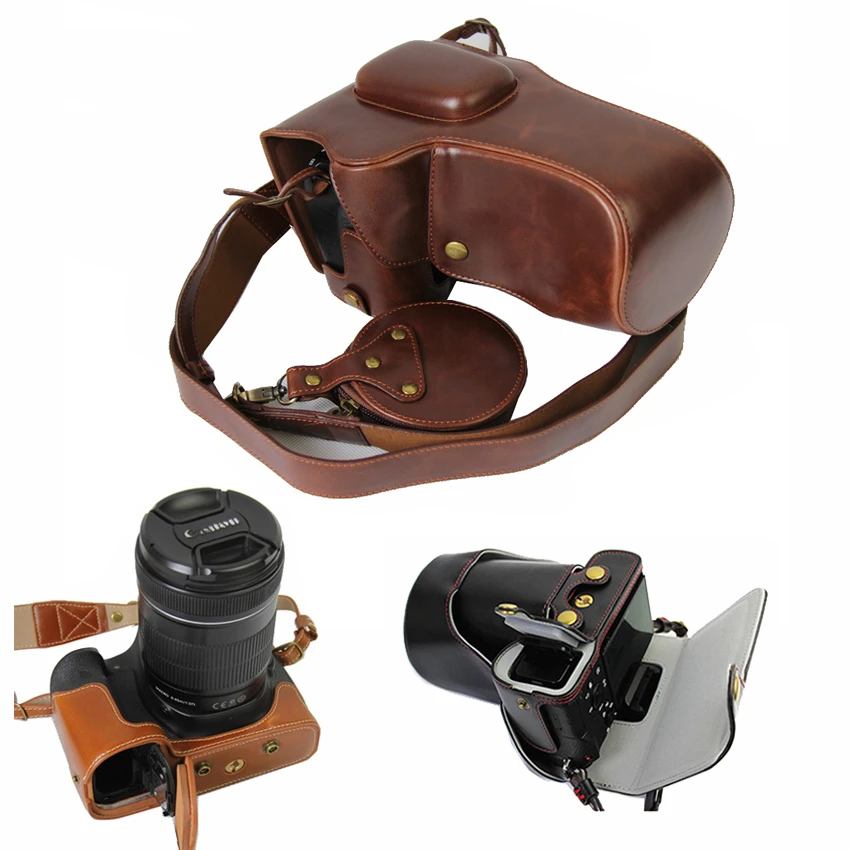 Pu Leather Camera Bag Case For Canon EOS Kiss X8i X7i x6 X5 8000D