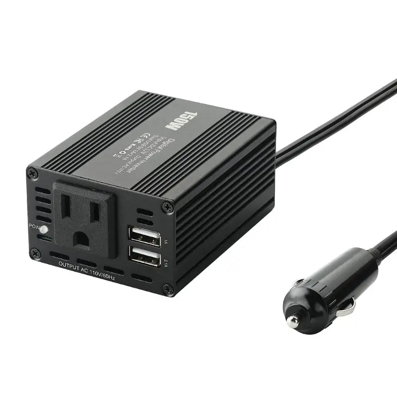 150 Вт автомобильный инвертор питания двойной USB 3.1A 12 В до 100 в автомобильное зарядное устройство адаптер
