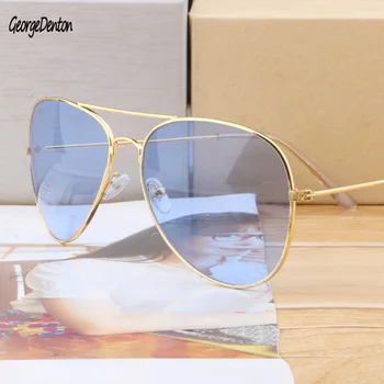 

Retro Metal Sunglasses Men Women Classic Oval Sun Glasses Fashion Ocean Lens Photochromic Eyewear UV400 lentes de sol