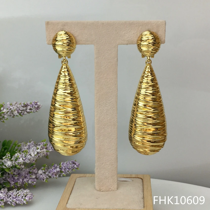 Длинные серьги Yuminglai Серьги-Подвески 24K для женщин FHK10609 | Украшения и аксессуары