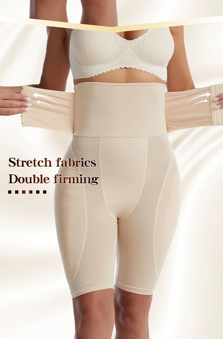 High Waist Plus Size Women Shapewear Control Panties Body Shaper Butt Lifter Padded Hip Enhancer Seamless Underwear With Hook