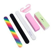 6 шт./лот набор для чистки ногтей для маникюра с полировочной зернистой песчанкой щетка для очистки ногтей инструмент для дизайна ногтей гель лак для ногтей Аксессуары прочный