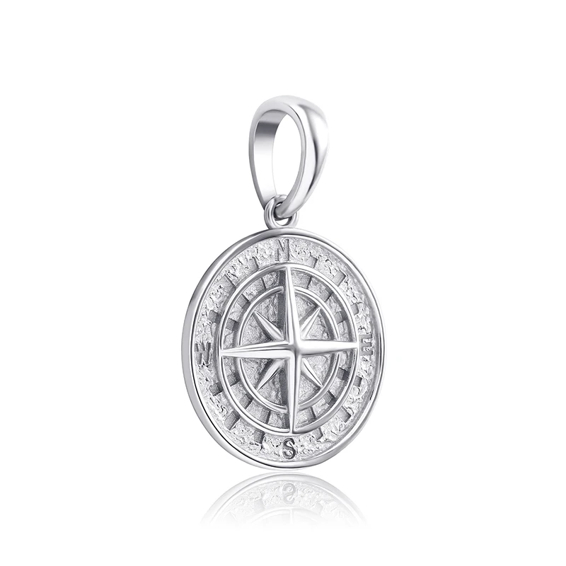 JINAO HIP HOP 925 Silver High Compass Quality Pendant&Necklace With 4mm Tennis Chain Men and Women Jewelry For Gift