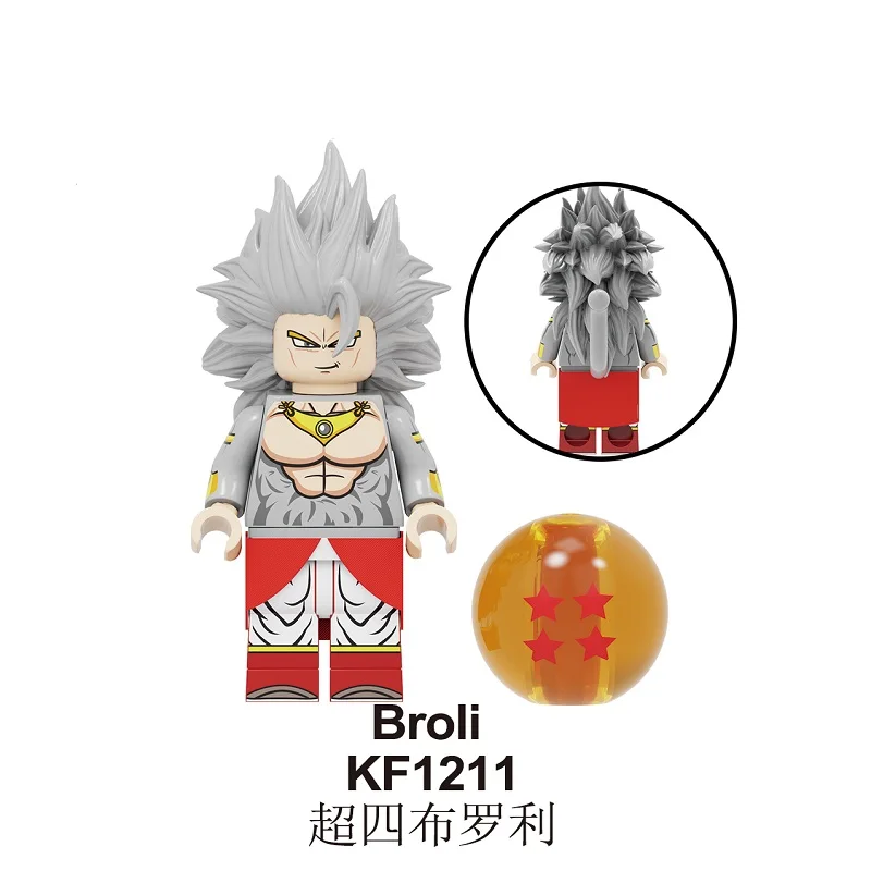 Одиночная строительные блоки Dragon Ball серия кирпич Broli Son Goku Torankusu Gogeta фигурки для детской коллекции игрушки KF6098