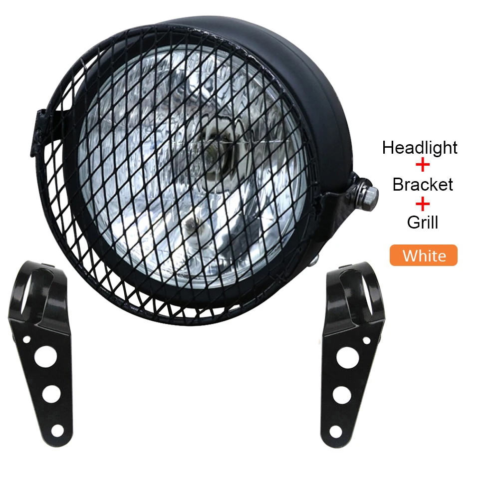 Full Set Headlight 6,5 дюймов мотоциклетный головной светильник с кронштейном для гриля, дальнего и ближнего света, мотоциклетный противотуманный светильник, лампа для мотоцикла, лампа для мотоцикла, для Sportster, кафе, Racer Bobber - Цвет: Full Set Headlight