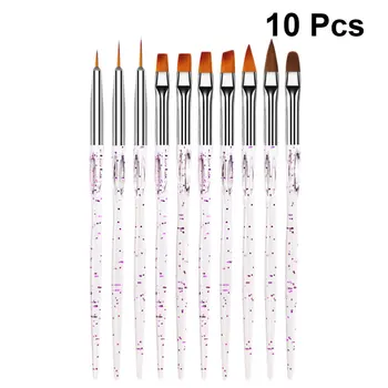 

10Pcs Pens Manicure Brush Nail Supply Nail Art Tool Art Pen Manicure Brush for DIY Lady Nail