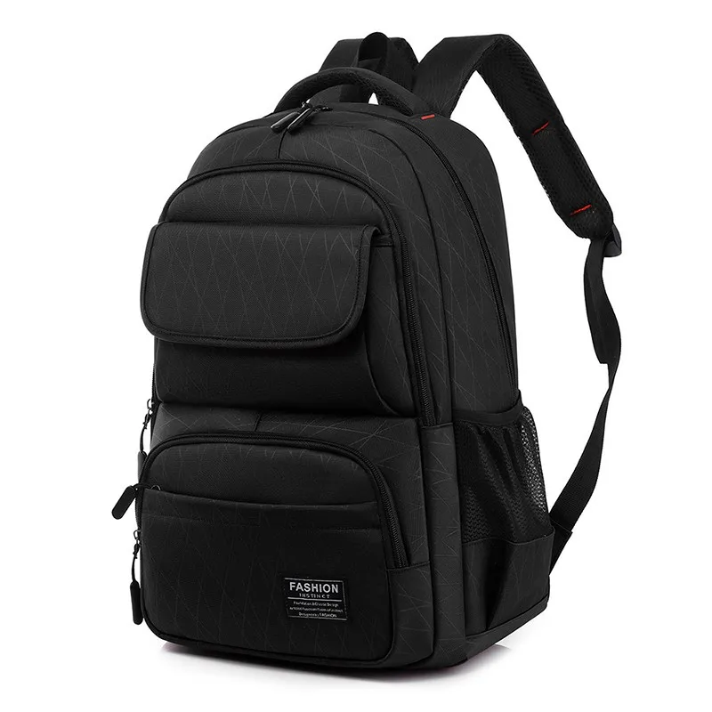 Fashion Nylon Backpack Solid Color Men's Backpack Trendy School Bag For