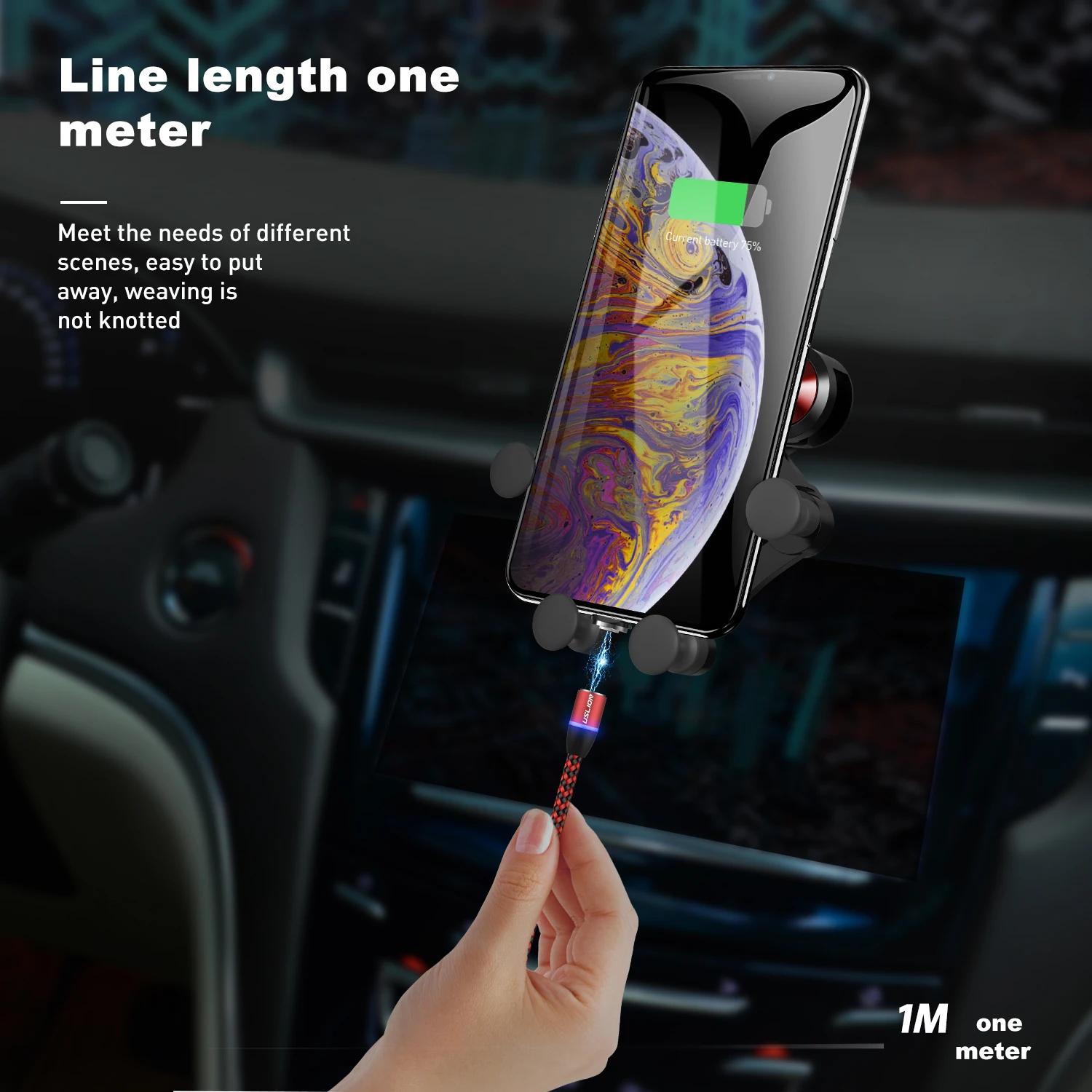 USLION 3A USB кабель Магнитный для samsung S9 Быстрая зарядка Micro Xiaomi type C Магнитная