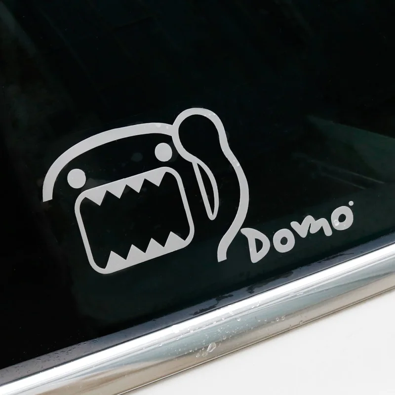 Noizzy Domo Kun забавная Автомобильная наклейка, мультяшная Автомобильная наклейка, милая шестерня, виниловая Светоотражающая черно-белая накладка на окно, тюнинг автомобиля